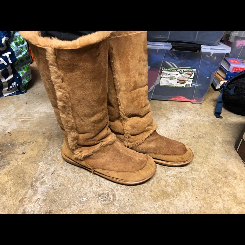 Born M/WW11295 Brown Fur Faux Suede Winter Boots Size 10/42
